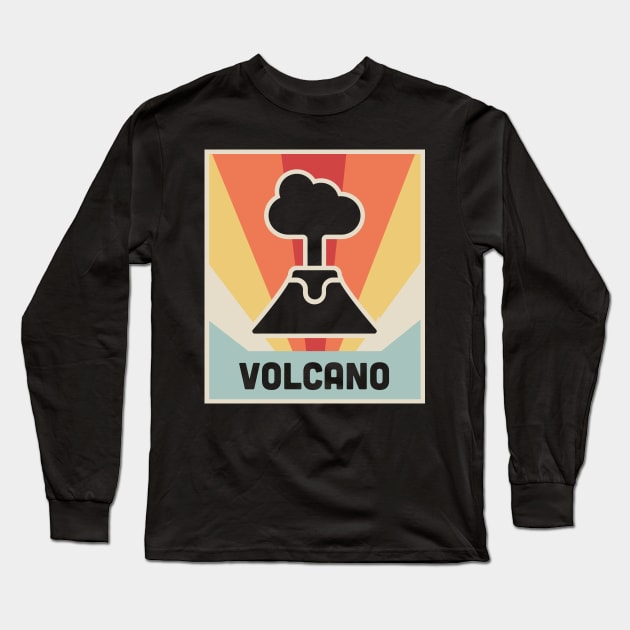 Vintage Science Geology VOLCANO Poster Long Sleeve T-Shirt by MeatMan